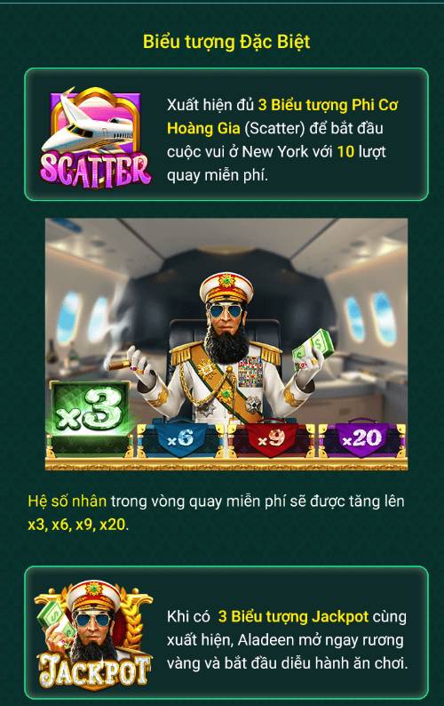 Biểu tượng scatter và quay miễn phí